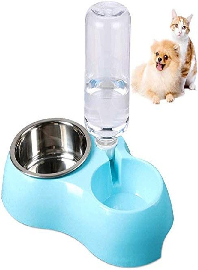 XIBO Pet Feeder Bowl Detachable Stainless Steel Bowl for Dog with Non-Slip No Spill Base, Pets Food Bowl with Automatic Water Feeder for Small Medium Dogs/Cats. - Image 1